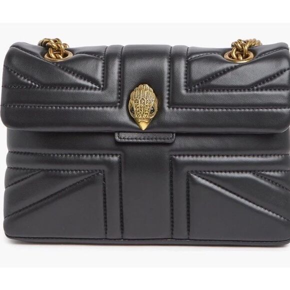 New Kurt Geiger London Black “KENSINGTON”Medium ” 10’ Quilted Leather Shoulder B - Picture 2 of 8